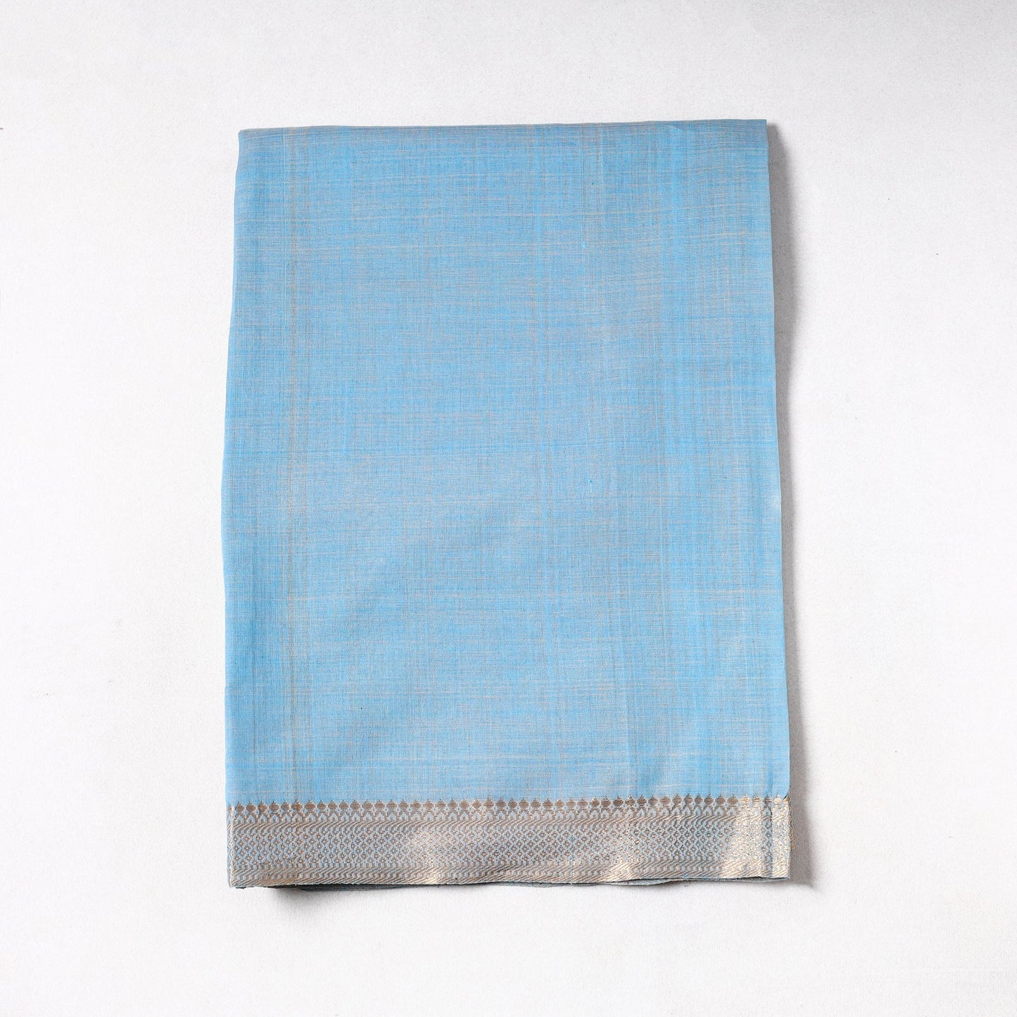 Blue - Jhiri Pure Handloom Cotton Precut Fabric (0.9 meter) 23Online l iTokri.com