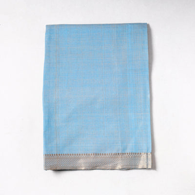 Blue - Jhiri Pure Handloom Cotton Precut Fabric (0.9 meter) 23Online l iTokri.com