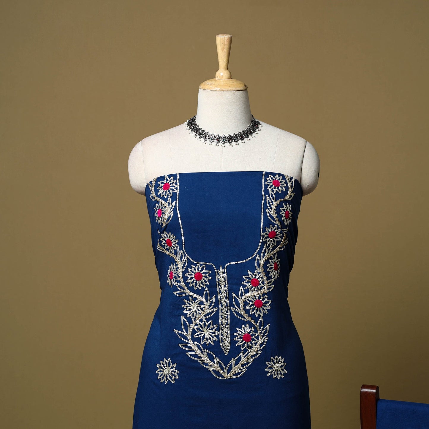 Kacchi gota patti work natural dyed pure cotton 3pc