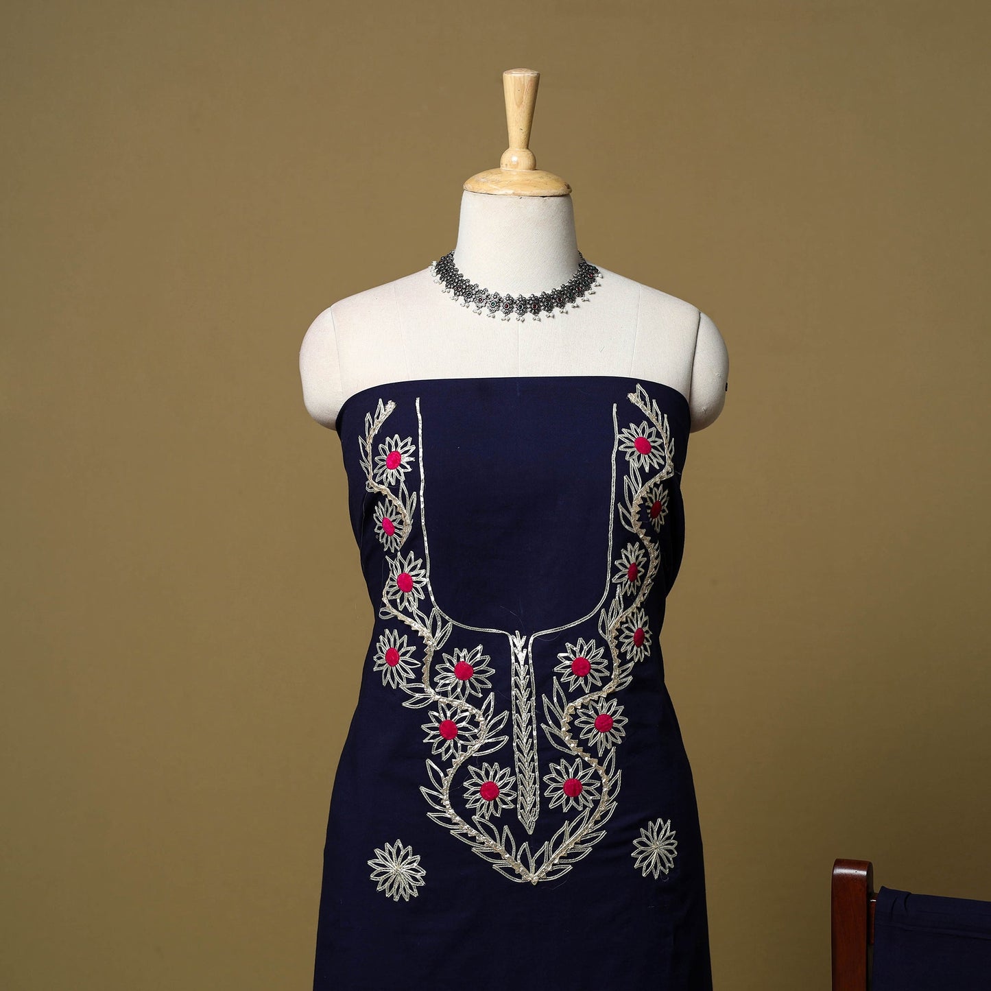 Kacchi gota patti work natural dyed pure cotton 3pc