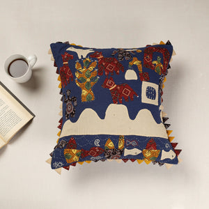  Kala Raksha Applique Cutwork Cotton Cushion Cover 