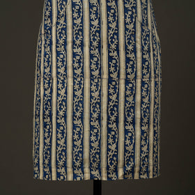 Blue - kalamkari cotton apron with pocket 59 - handcrafted