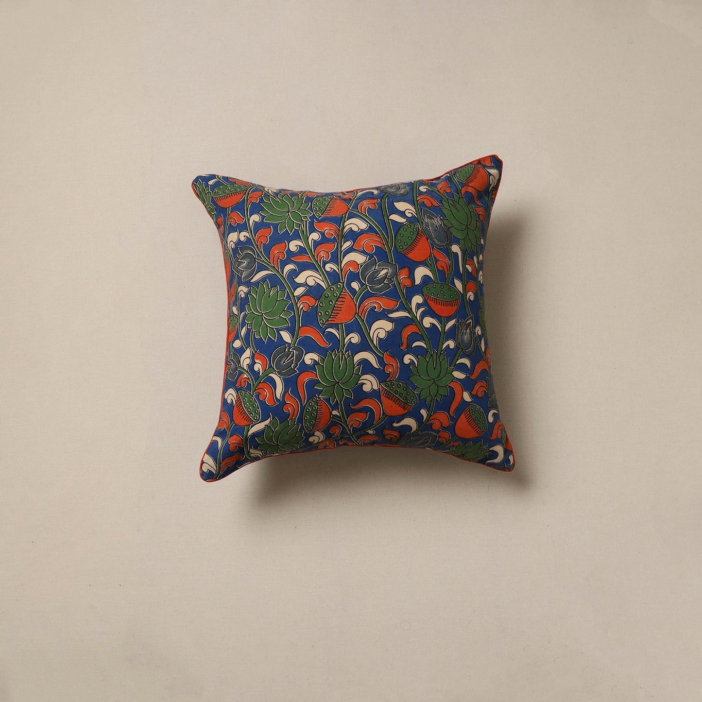 Hand kalamkari cushion cover 55 - handcrafted