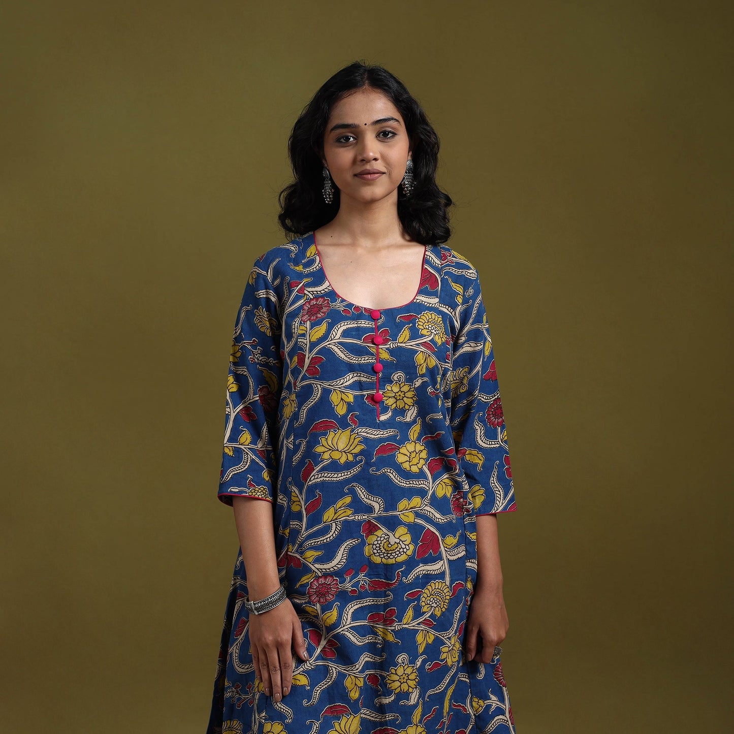 Kalamkari printed cotton 2pc kurta set for women 05