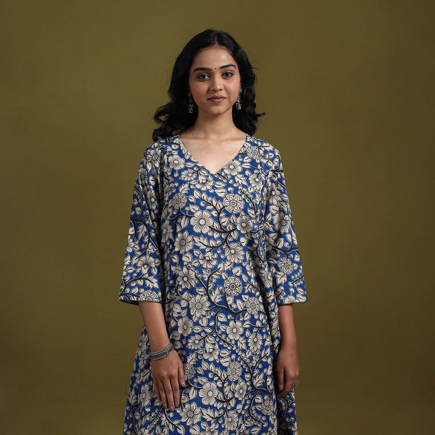 Kalamkari printed cotton 2pc kurta set for women 07