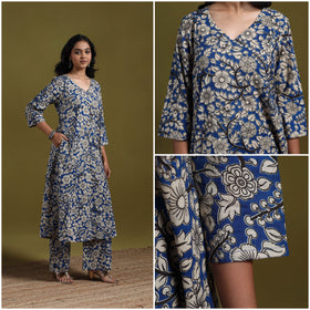 Kalamkari printed cotton 2pc kurta set for women 07