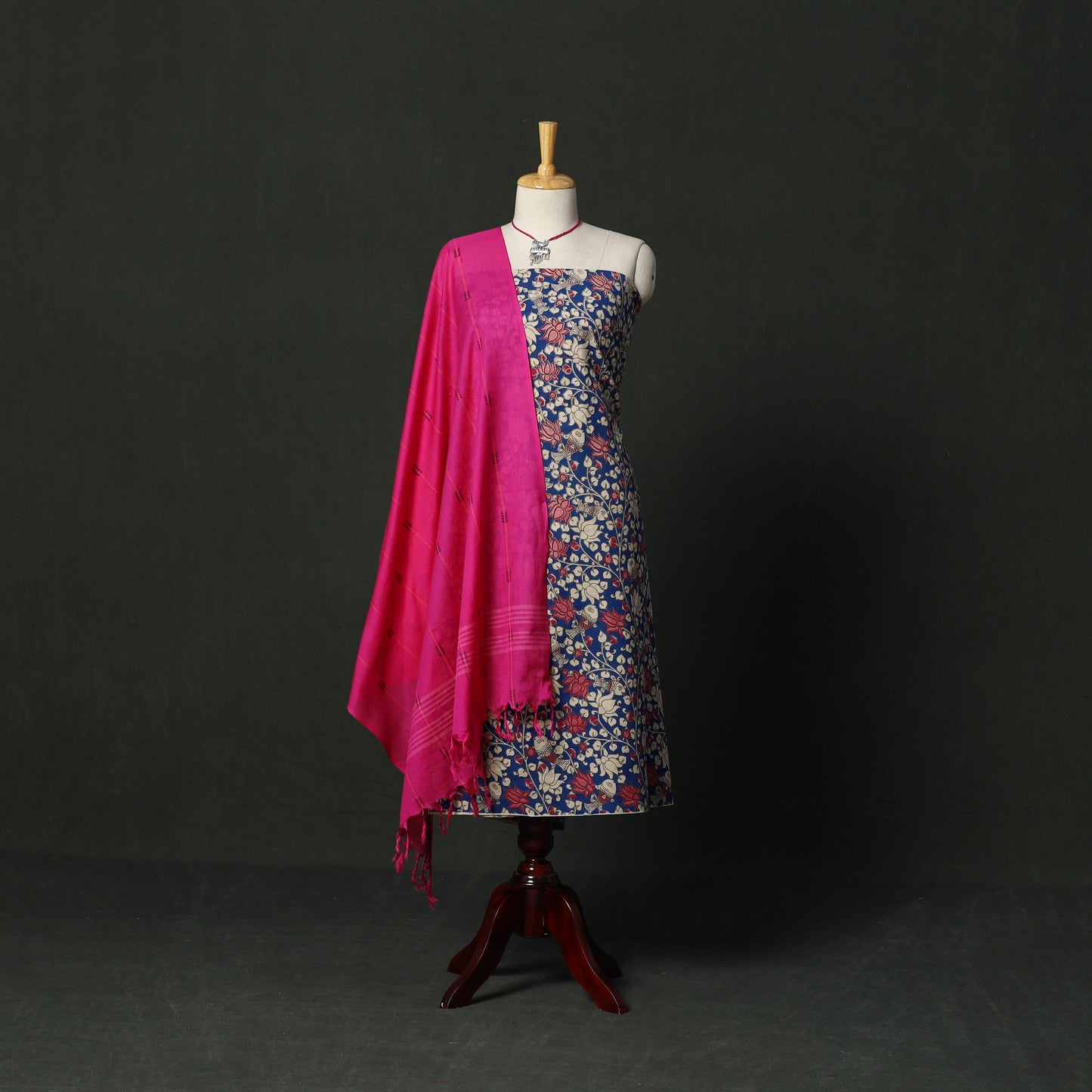 Kalamkari printed cotton 2pc unstitched dress material
