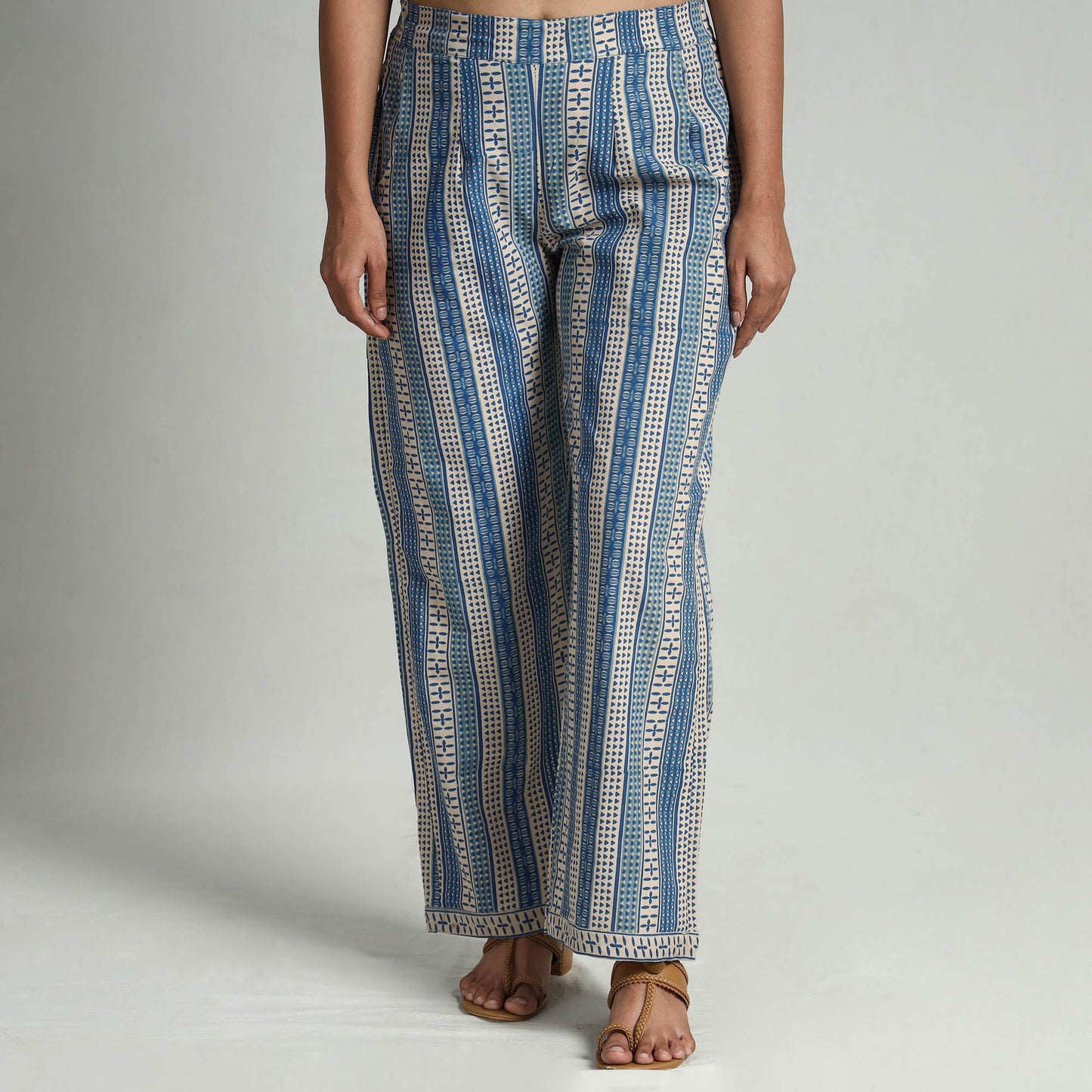  Kalamkari Printed Cotton Elasticated Palazzo Online at iTokri.com