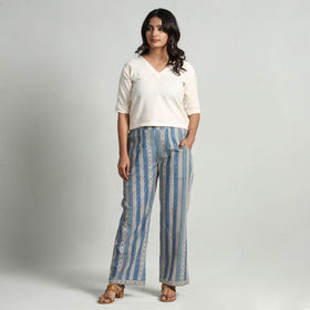  Kalamkari Printed Cotton Elasticated Palazzo Online at iTokri.com