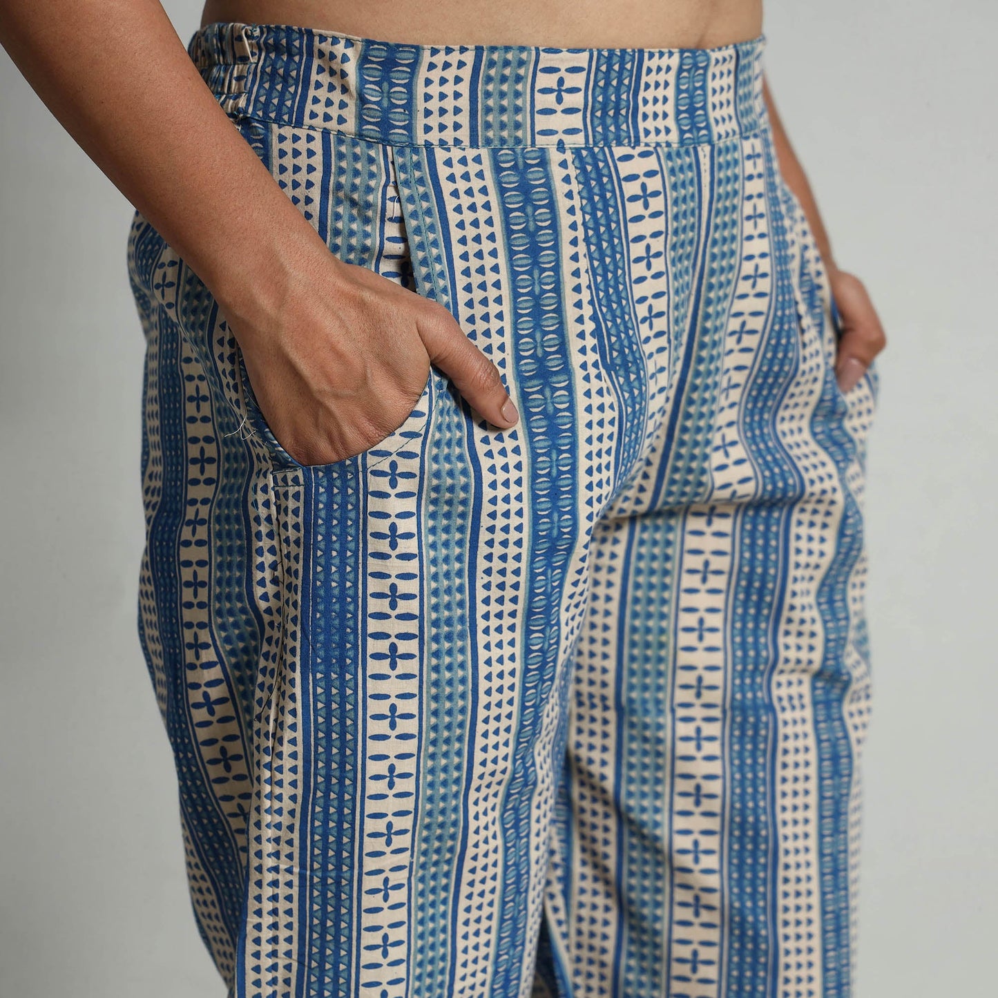  Kalamkari Printed Cotton Elasticated Palazzo Online at iTokri.com