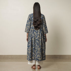  Kalamkari Printed Cotton Flared Kurta For Women