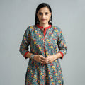  Kalamkari Printed Cotton Flared Kurta For Women