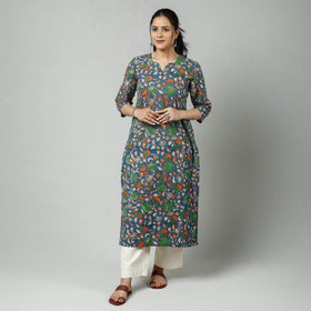 Kalamkari printed cotton kurta - handcrafted