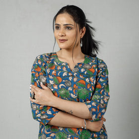 Kalamkari printed cotton kurta - handcrafted