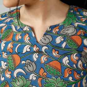 Kalamkari printed cotton kurta - handcrafted
