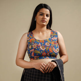 Buy Kalamkari Printed Cotton Stitched Blouse Online at iTokri.com