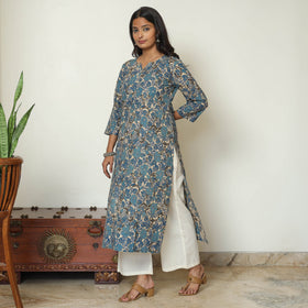 Kalamkari Printed Cotton Kurta For Women