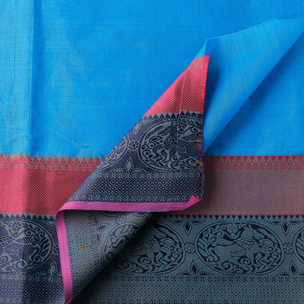 Buy Kanchipuram Cotton Buti Fabric with Thread Border Online at iTokri.com