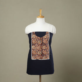 Blue - kanchipuram patchwork cotton unstitched kurta