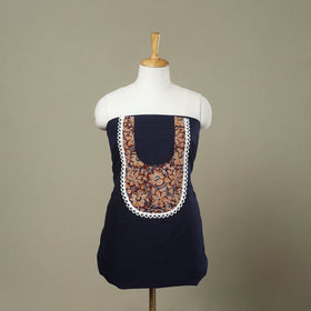 Buy Blue Kanchipuram Patchwork Cotton Kurta Material