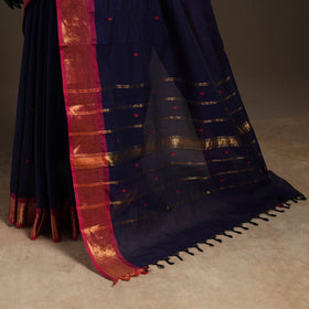 Blue - kandangi buti chettinad cotton saree with border 30