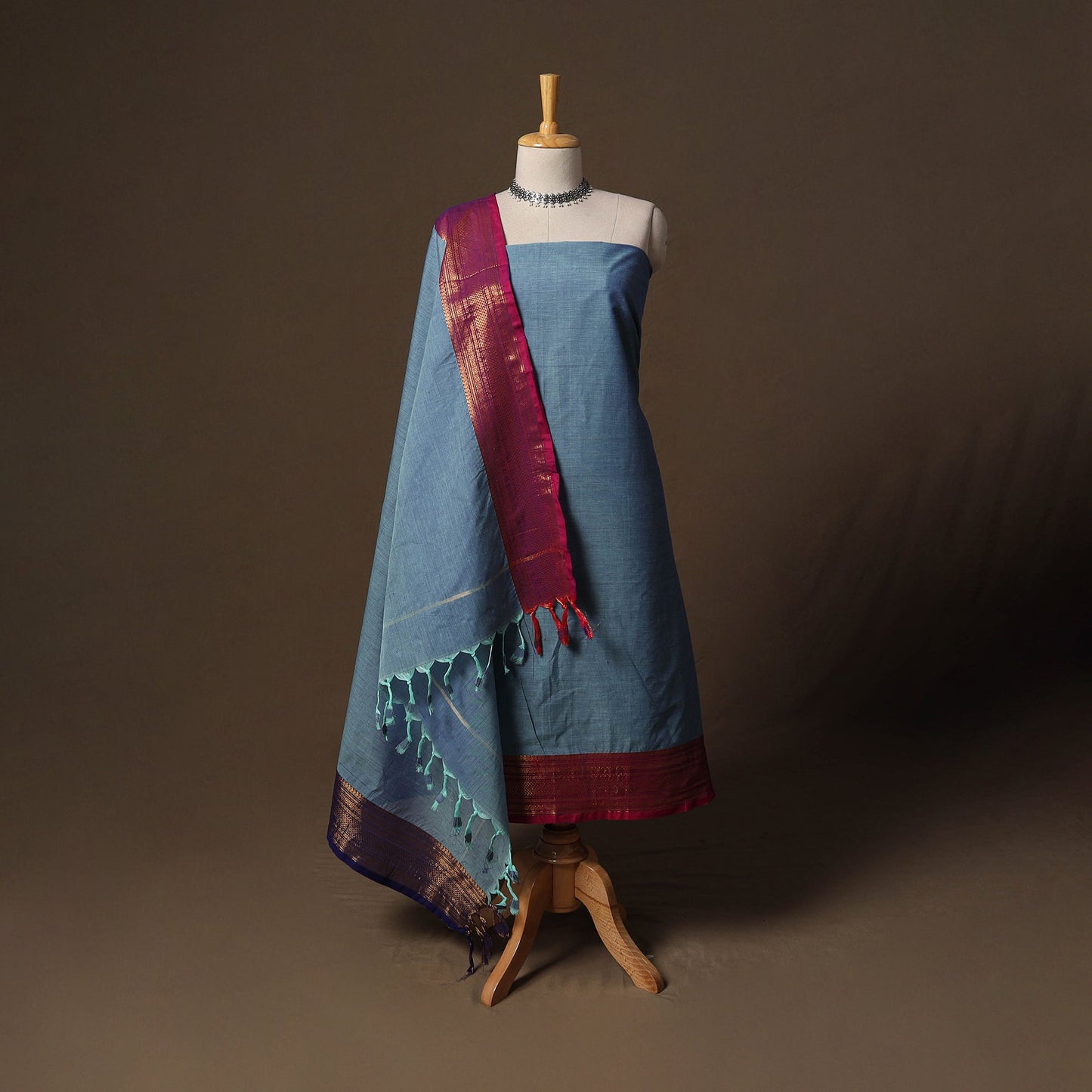 Kandangi chettinad cotton 2pc unstitched dress material 37