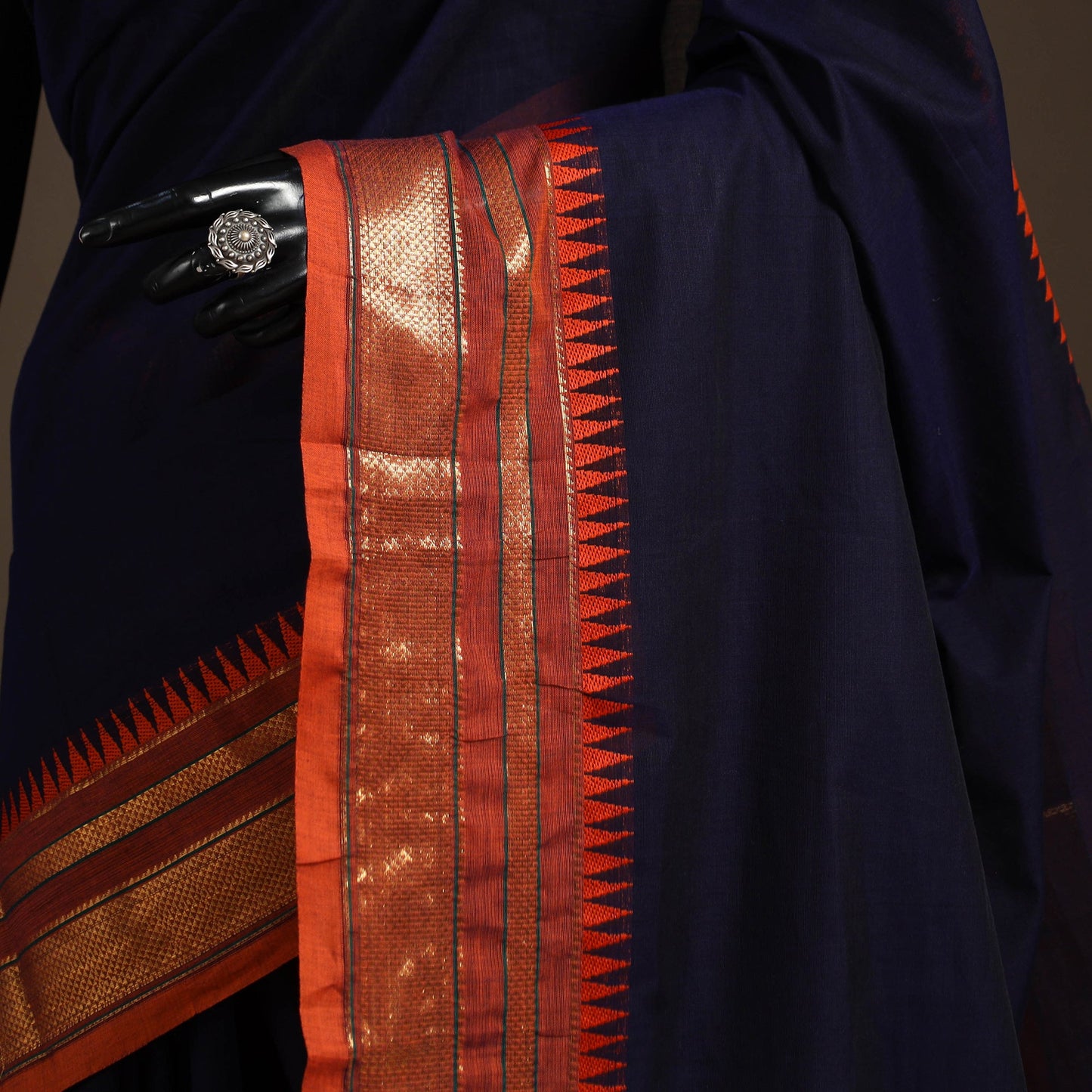 Blue - kandangi chettinad cotton saree with border 72