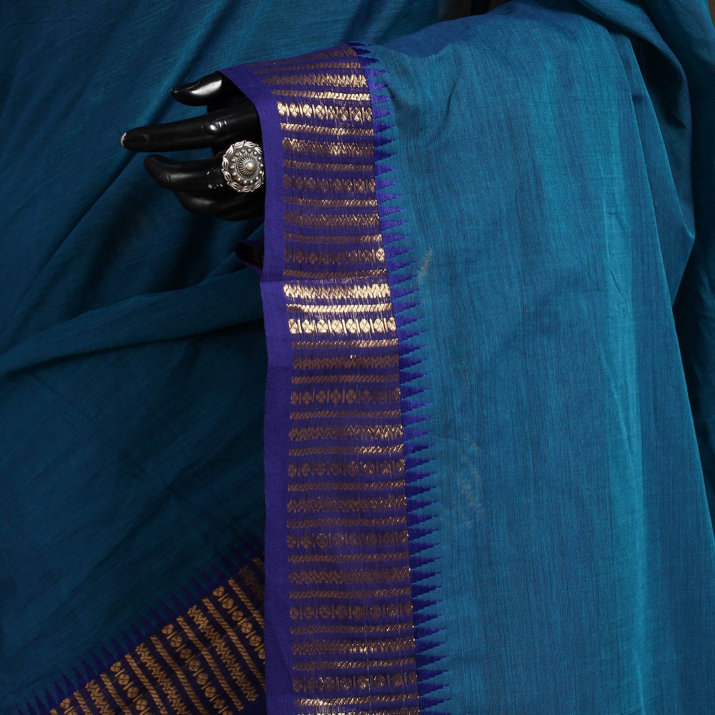 Blue - kandangi chettinad cotton saree with border 92
