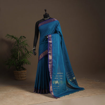 Blue - kandangi chettinad cotton saree with border 92