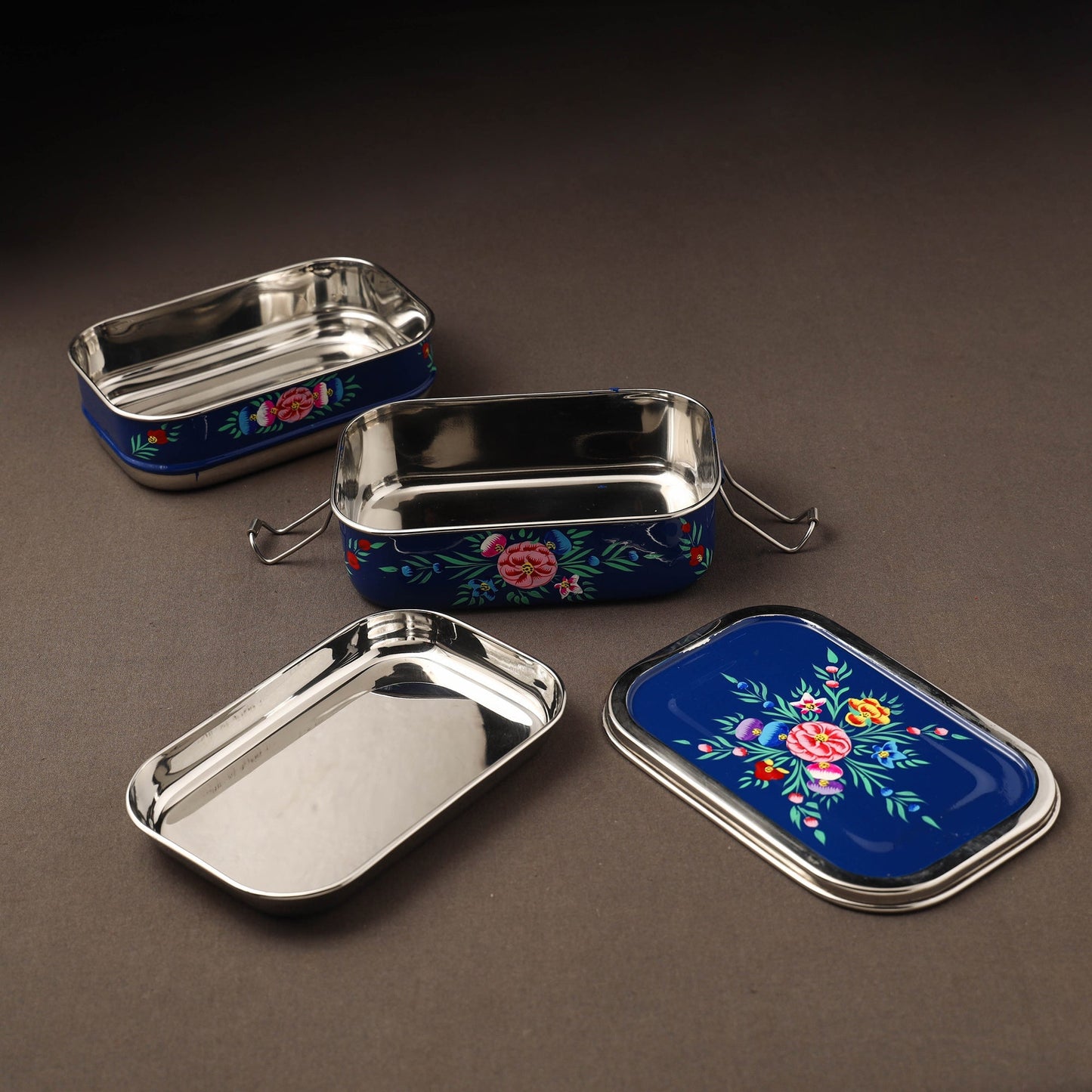 Kashmir enamelware floral handpainted stainless steel 2