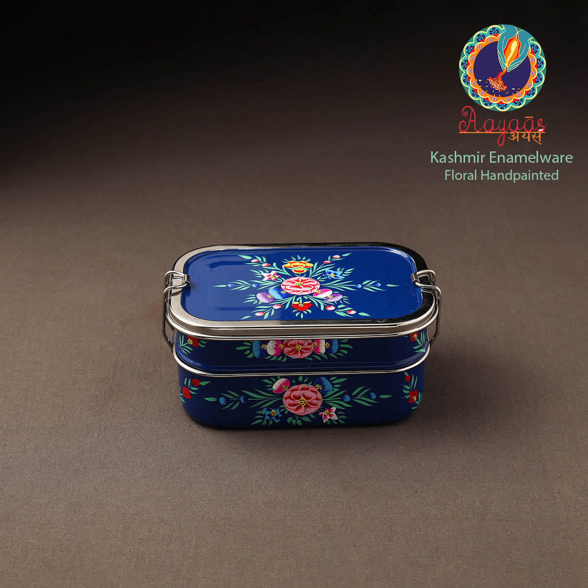 Kashmir enamelware floral handpainted stainless steel 2