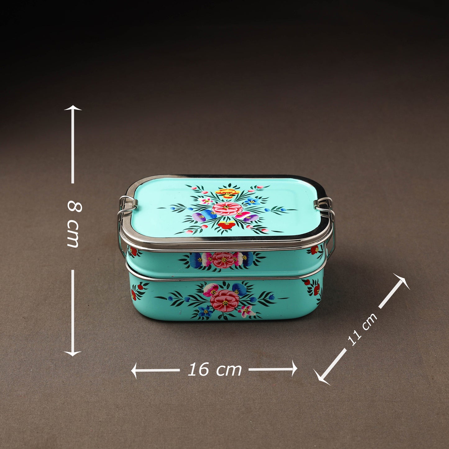 Kashmir enamelware floral handpainted stainless steel 2