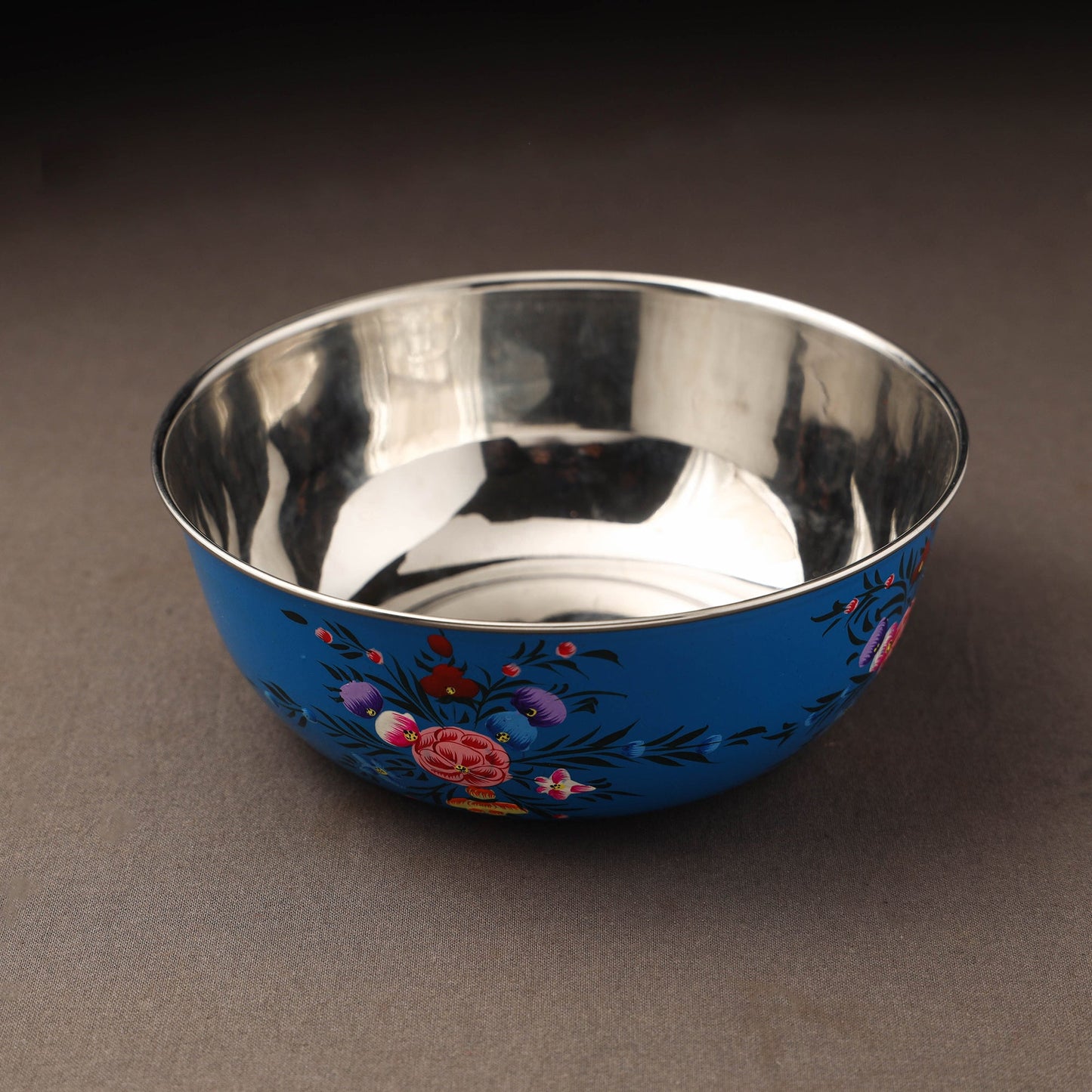 Kashmir enamelware floral handpainted stainless steel