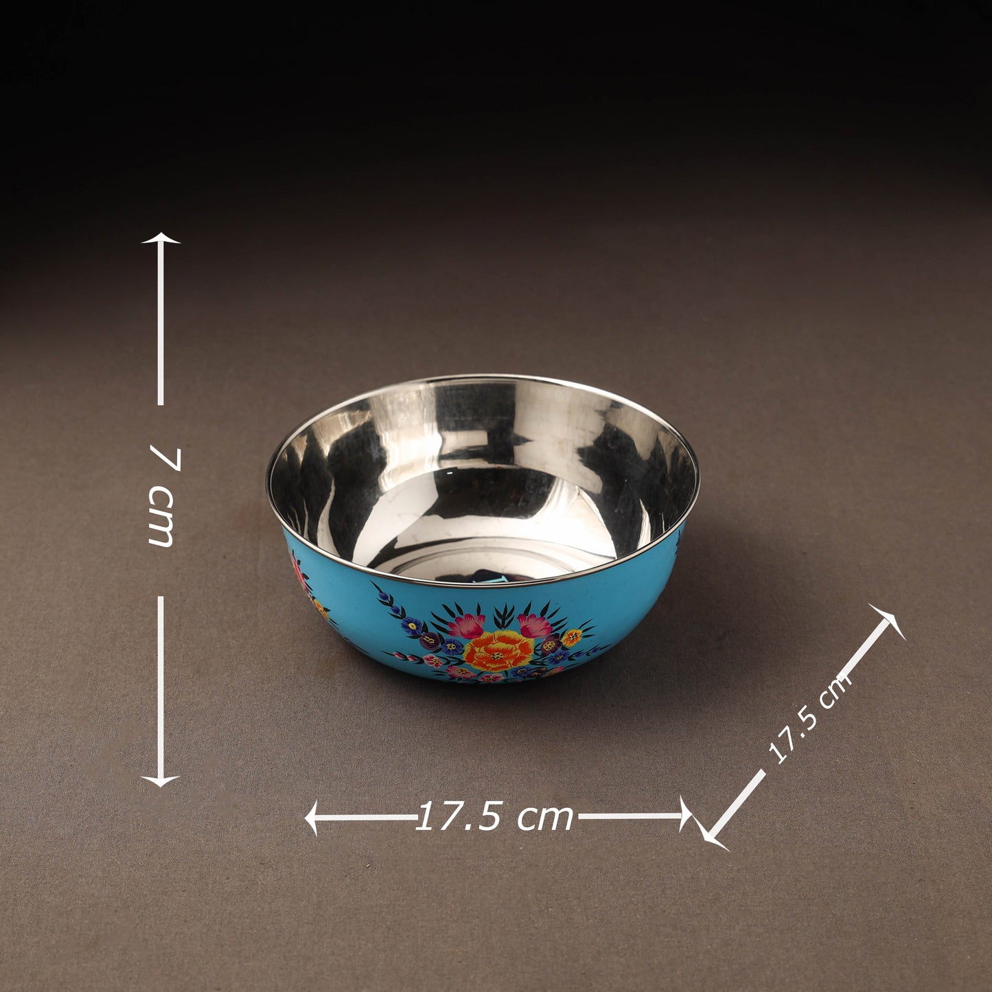 Kashmir enamelware floral handpainted stainless steel