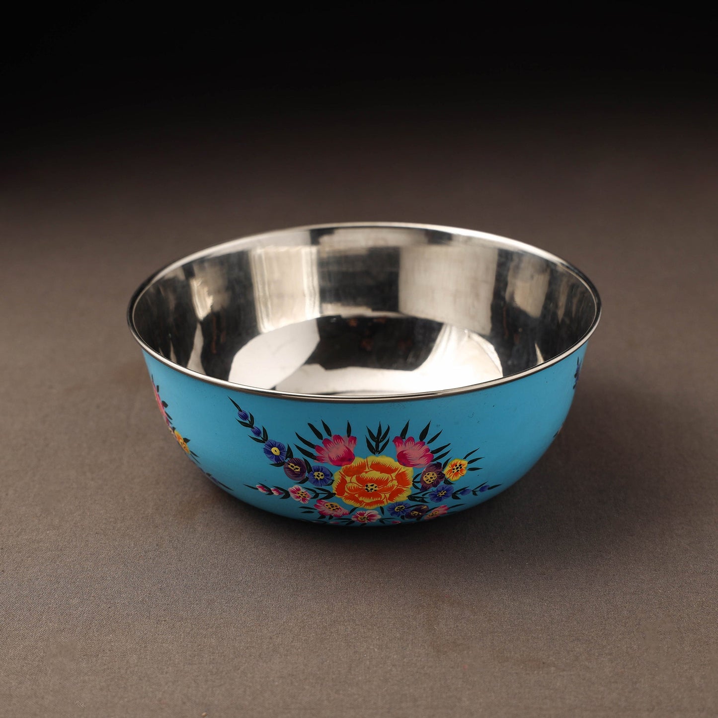Kashmir enamelware floral handpainted stainless steel