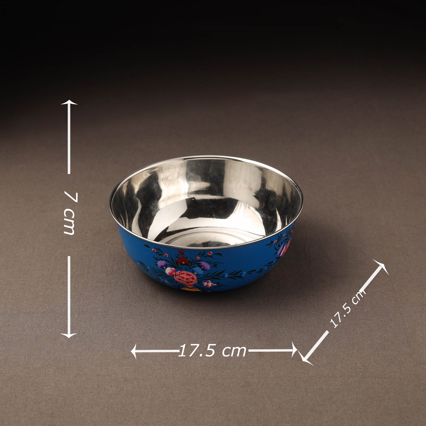 Kashmir enamelware floral handpainted stainless steel