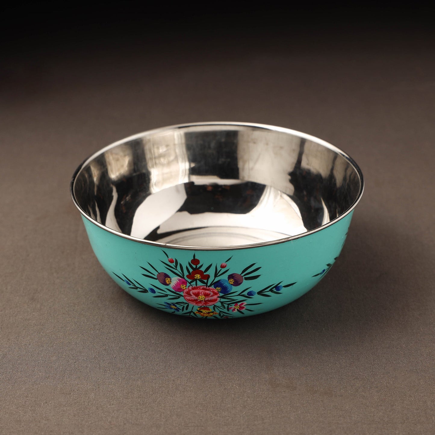Kashmir enamelware floral handpainted stainless steel