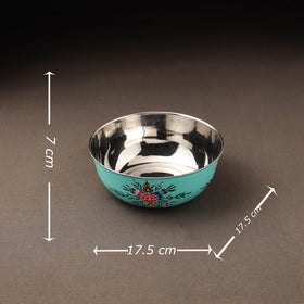 Kashmir enamelware floral handpainted stainless steel