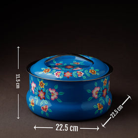  Floral Handpainted Enamelware Stainless Steel Casserole 