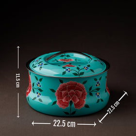  Floral Handpainted Enamelware Stainless Steel Casserole 