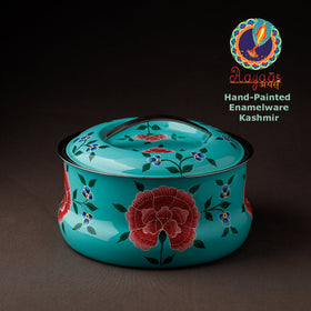  Floral Handpainted Enamelware Stainless Steel Casserole 