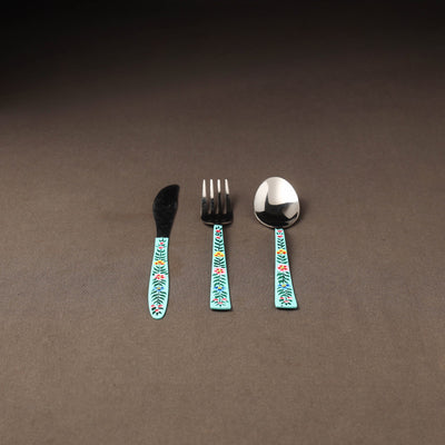 Kashmir enamelware floral handpainted stainless steel