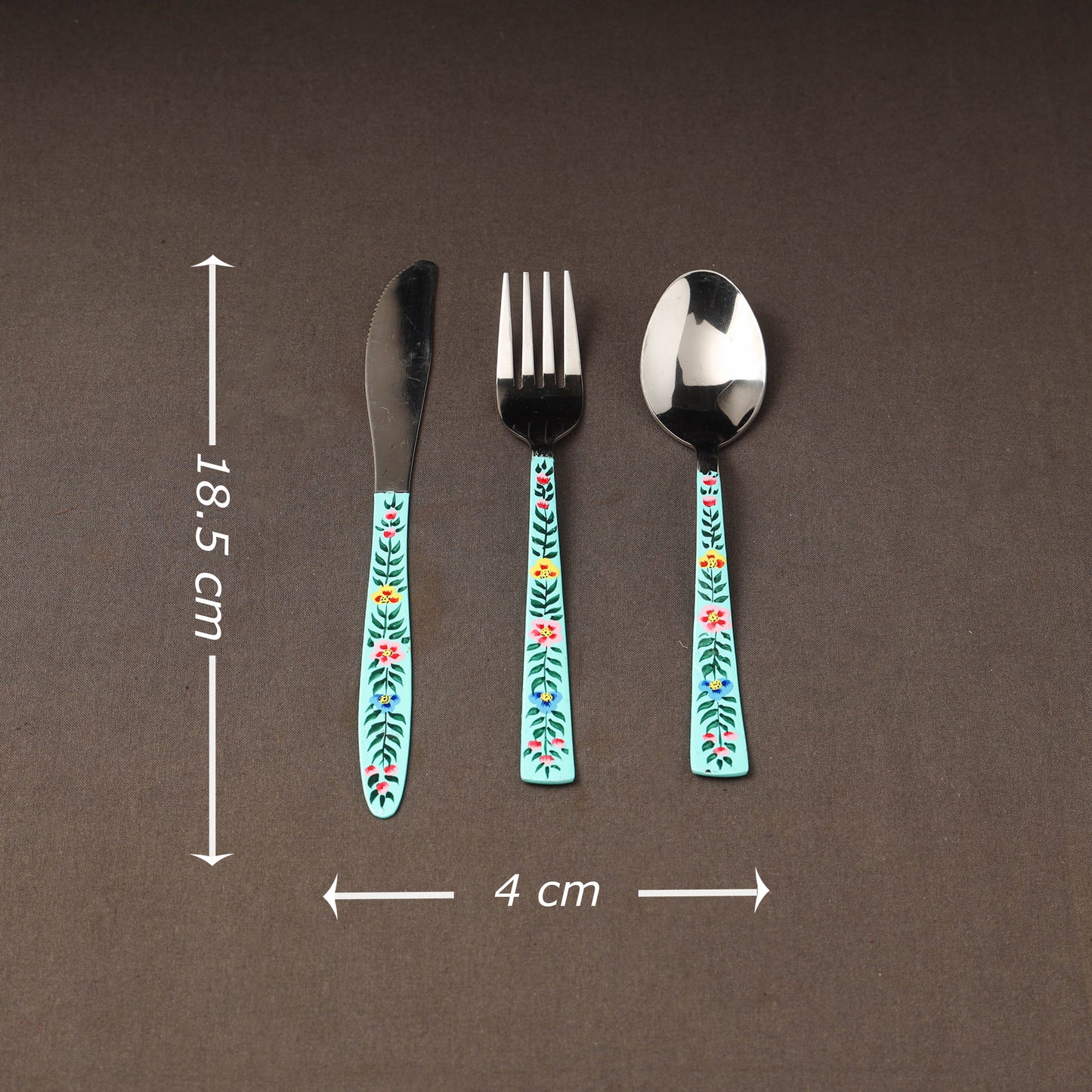 Kashmir enamelware floral handpainted stainless steel