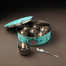 Kashmir enamelware floral handpainted stainless steel