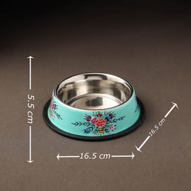 Kashmir enamelware floral handpainted stainless steel pet