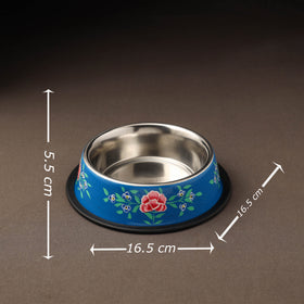 Kashmir enamelware floral handpainted stainless steel pet