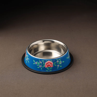 Kashmir enamelware floral handpainted stainless steel pet