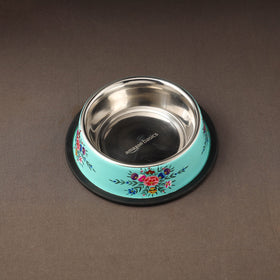 Kashmir enamelware floral handpainted stainless steel pet