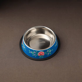 Kashmir enamelware floral handpainted stainless steel pet