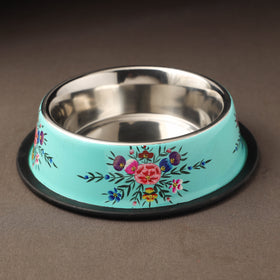 Kashmir enamelware floral handpainted stainless steel pet